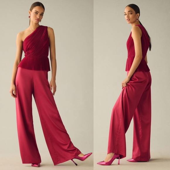 NWT Anthropologie Hutch Pleated One Shoulder Jumpsuit - Picture 1 of 6